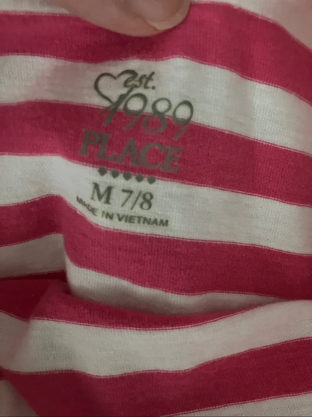 The Children's Place girls' striped and floral fit-and-flare pink dress | M 7-8